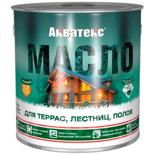 Масло для террас, лестиц, полов (орех) 2.5 л. АКВАТЕКС