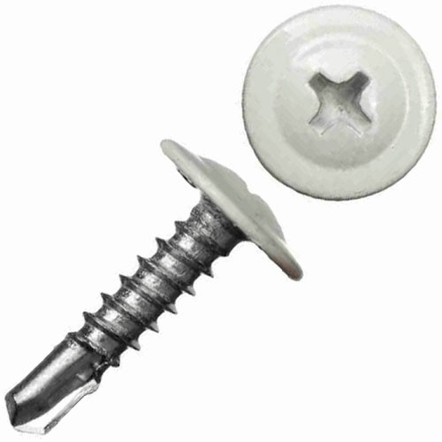 4.2*19 саморезы с пресшайбой  со сверлом RAL 9003 (250 шт.)