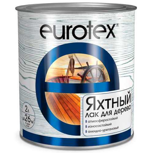 Лак яхтный полуматовый 0,75л. EUROTEX