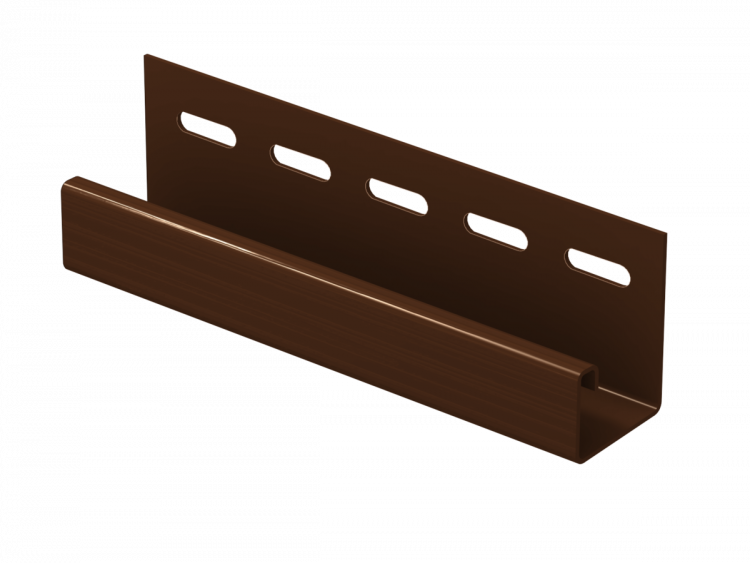 J trim профиль для софитов и сайдинга коричневый 3050 мм. Ю-Пласт